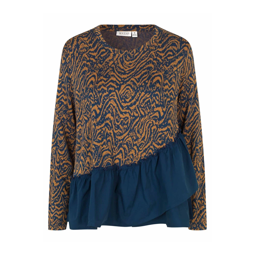 Masai Oceaanblauwe Ruche Zoom Top Blue Dames