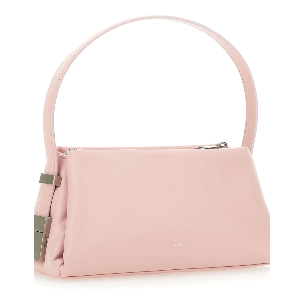 Osoi Roze leren handtas met drie compartimenten Pink Dames