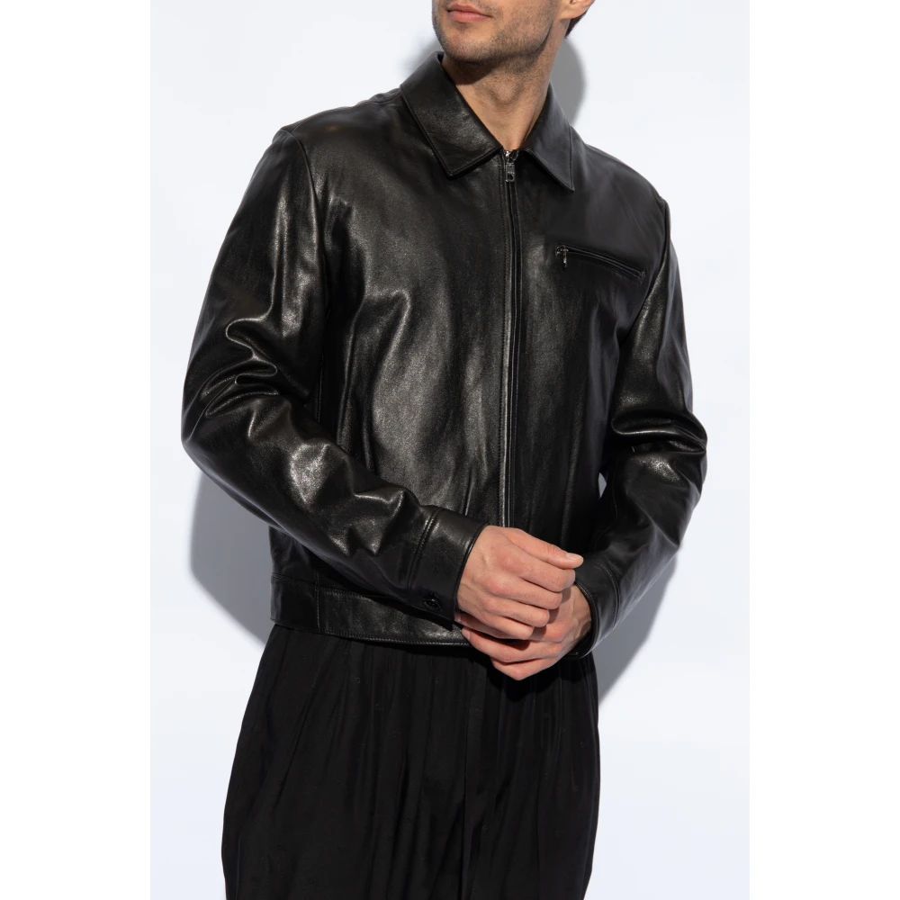 Dolce & Gabbana Leren jas Black Heren