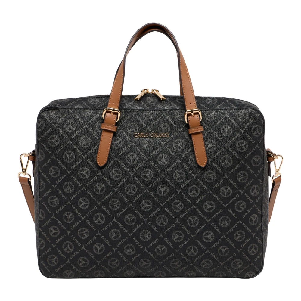 Carlo colucci Professionele Zakelijke Tas met Logoprint Black Heren