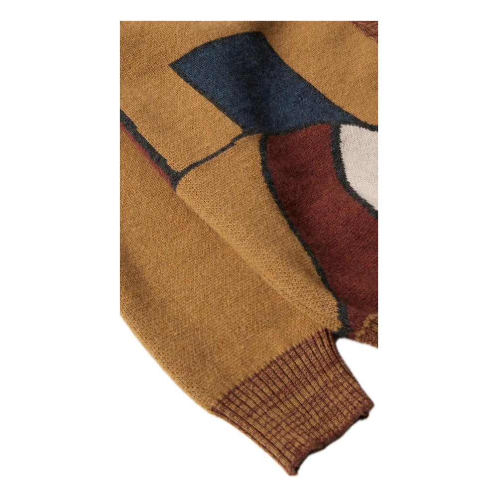 by Parra Jacquard Gebreide Lamswollen Vest Brown Heren