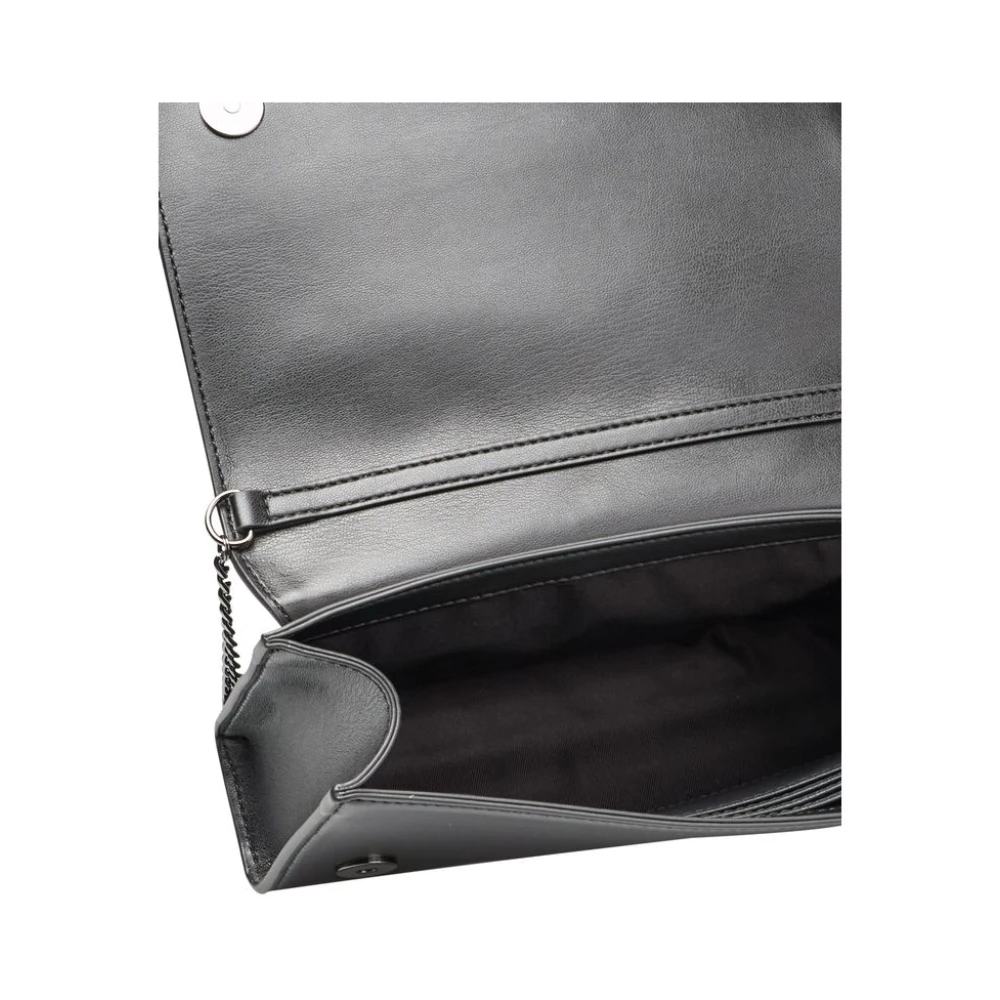 Love Moschino Zwarte Crossbody Tas met Ketting Black Dames