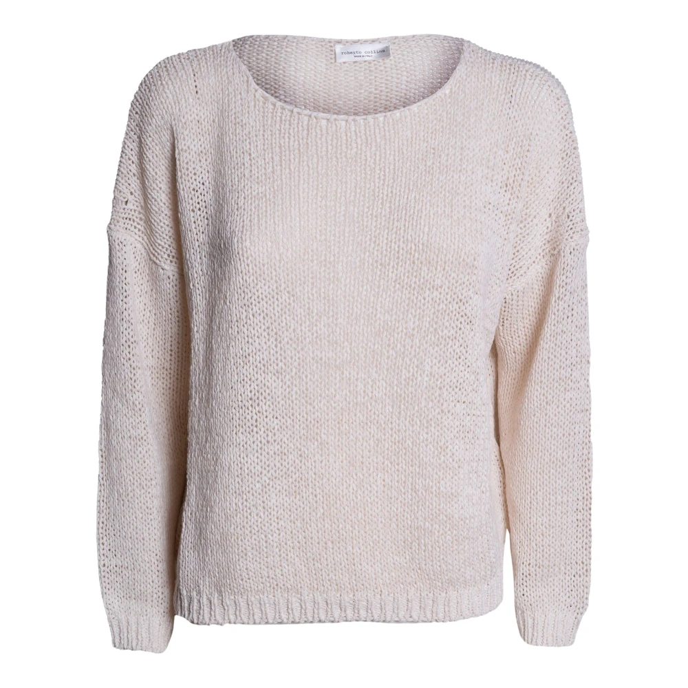 Roberto Collina Women's Beige Boat-Neck Knitwear - Round-Neck Knitwear - Xs - Knitwear