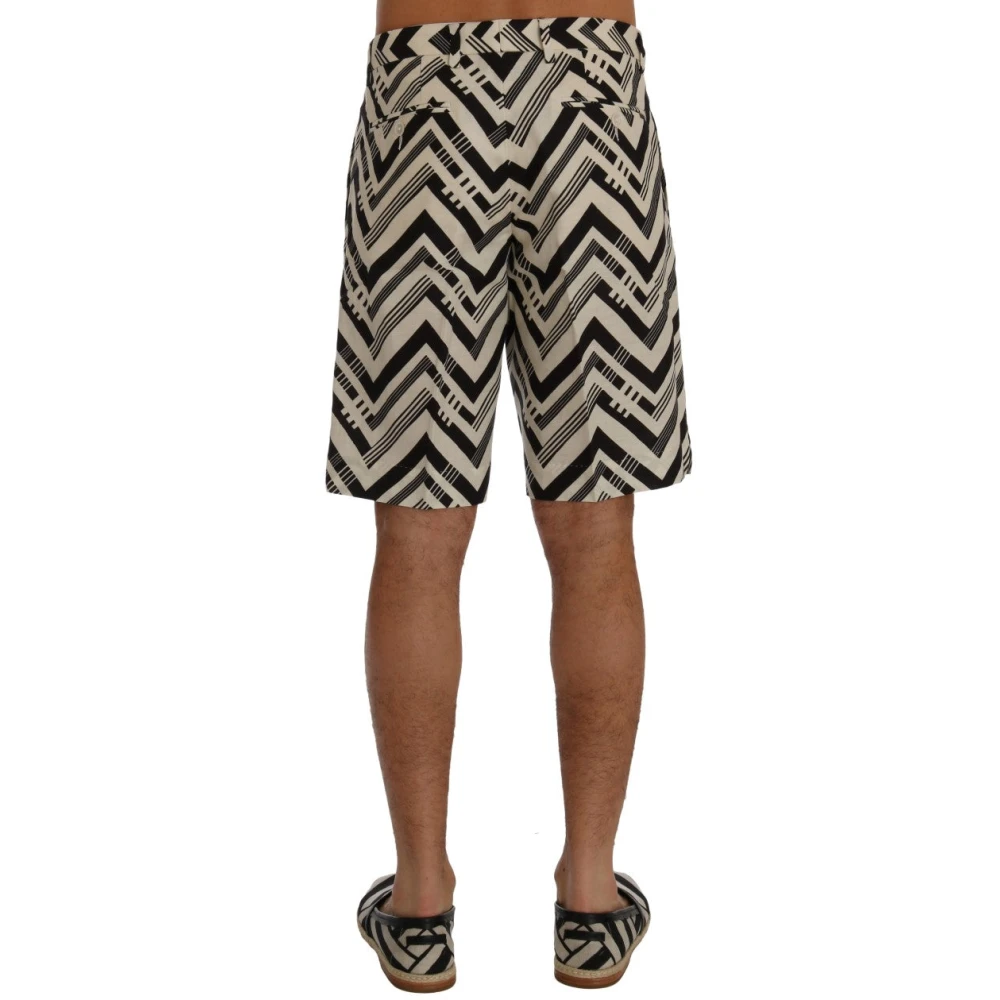 Dolce & Gabbana Gestreepte Casual Kniehoge Shorts Black Heren