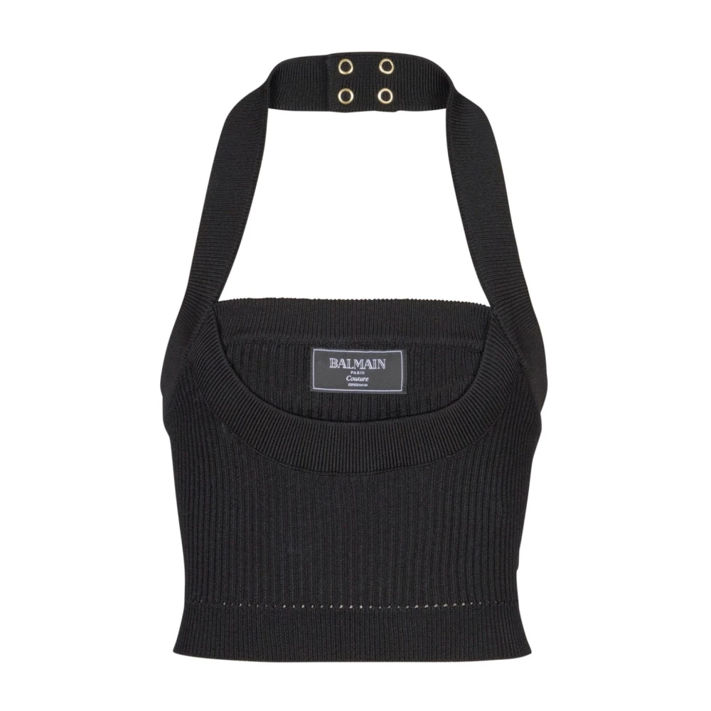 Balmain Zwarte Top voor Vrouwen Black Dames