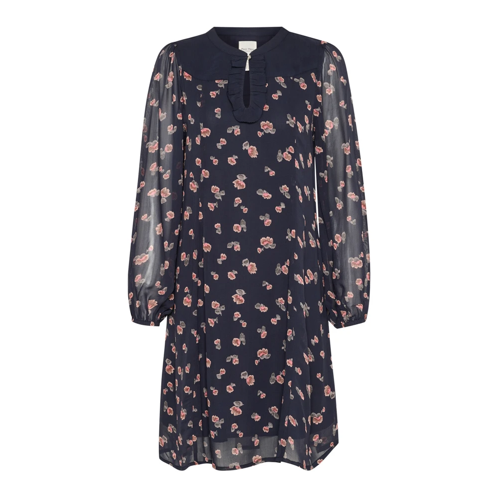 Part Two Donkerblauwe Mini Vervaagde Bloemenjurk Multicolor Dames