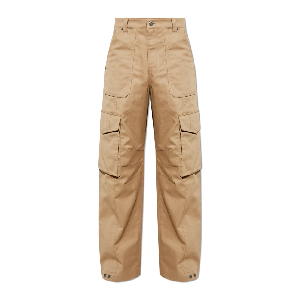Golden Goose Men's Beige Wide Trousers, S, Trousers With Pockets