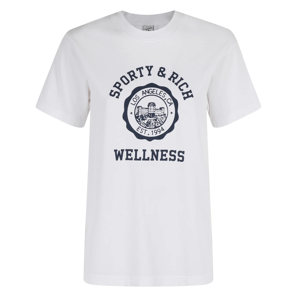 Sporty & Rich Logo T-shirt White Dames