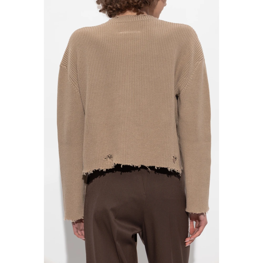 MM6 Maison Margiela Trui met logo Beige Dames