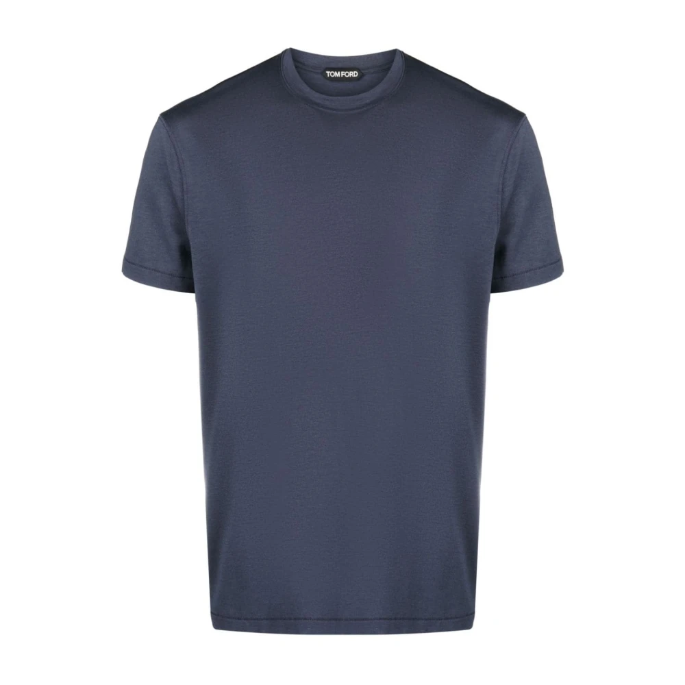 Tom Ford Lyocell Katoen Regular Fit T-Shirt Blue Heren