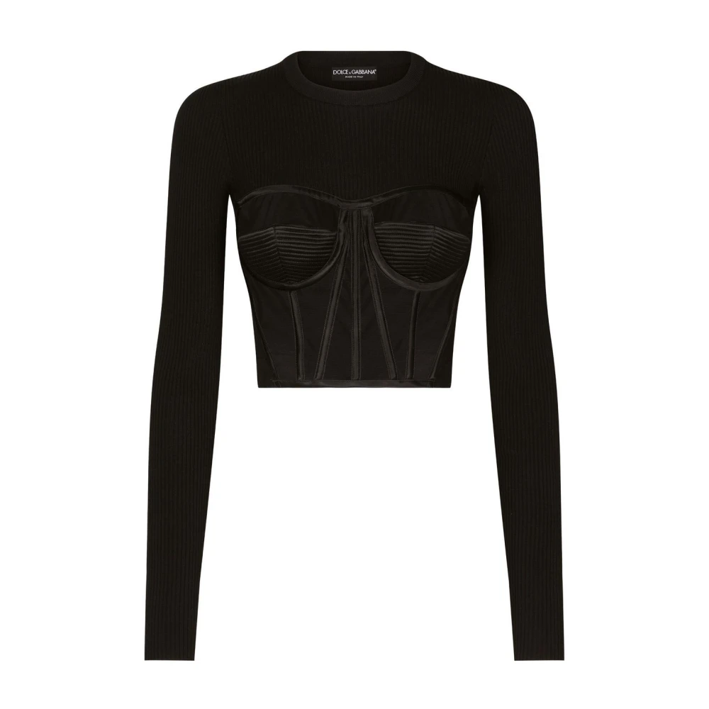 Dolce & Gabbana Women's Black Jumper - Round-Neck Knitwear - Xs - Knitwear
