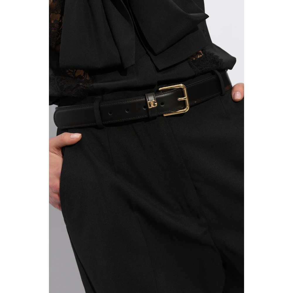 Dolce & Gabbana Leren Riem Black Dames