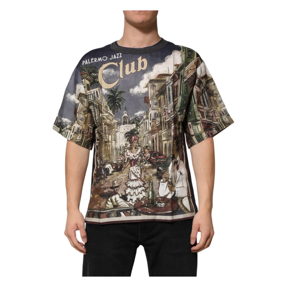 Dolce & Gabbana Men's Palermo Jazz Club Linen Tee