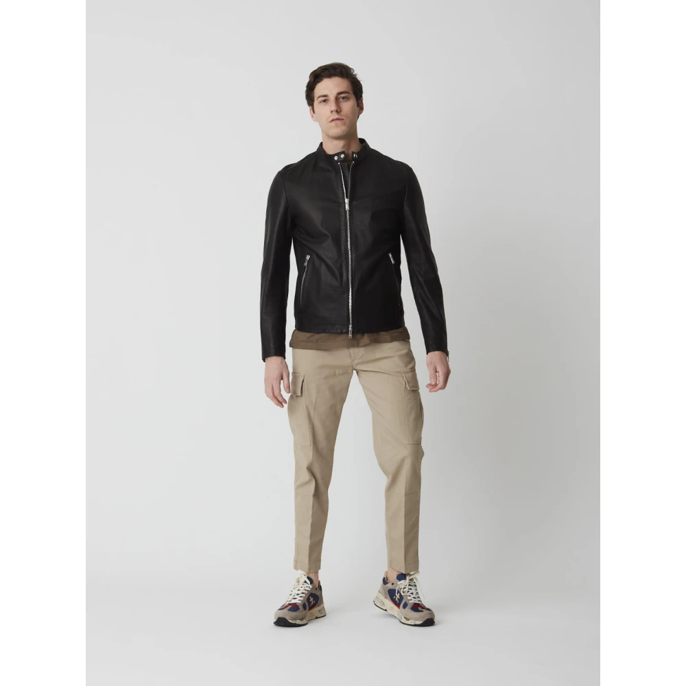 Dondup Stijlvolle Biker Jeans voor Mannen Black Heren