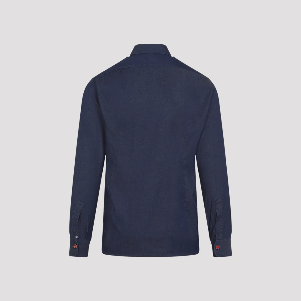 Kiton Blauw Stijlvol Herenshirt Blue Heren
