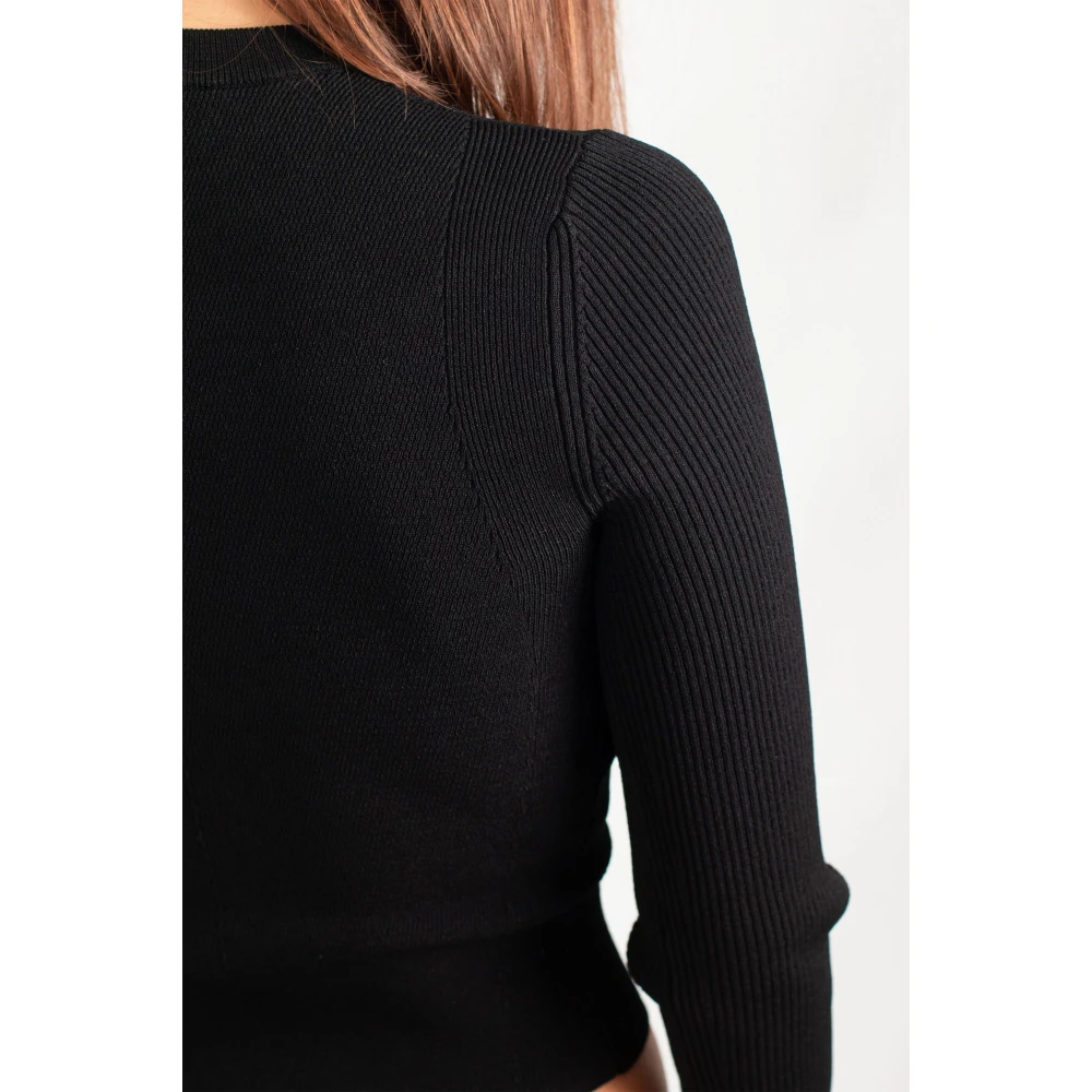 Diesel Geribbelde Metalen Sweater in 9XX Black Dames