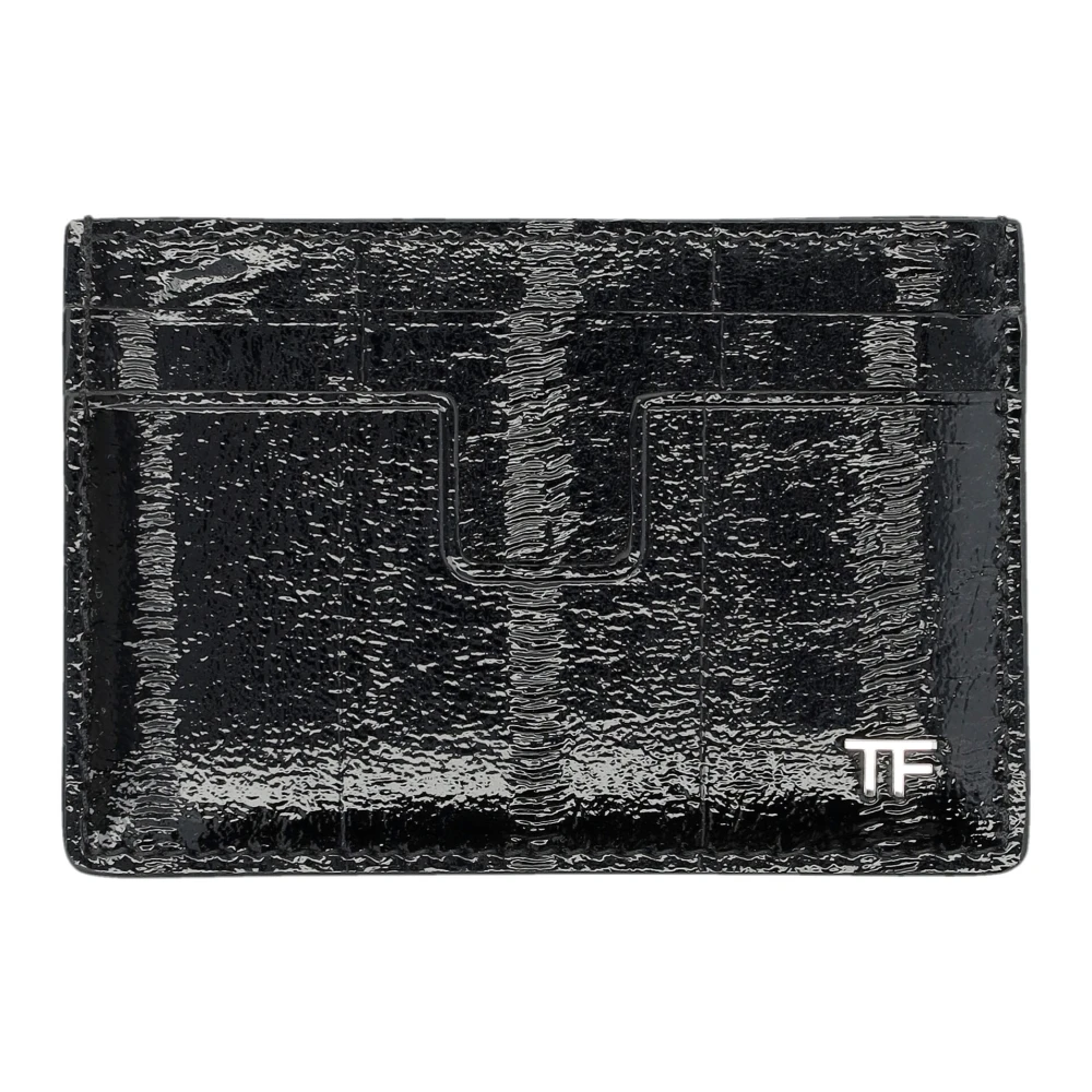 Tom Ford Zwarte leren kaarthouderportemonnee Black Heren