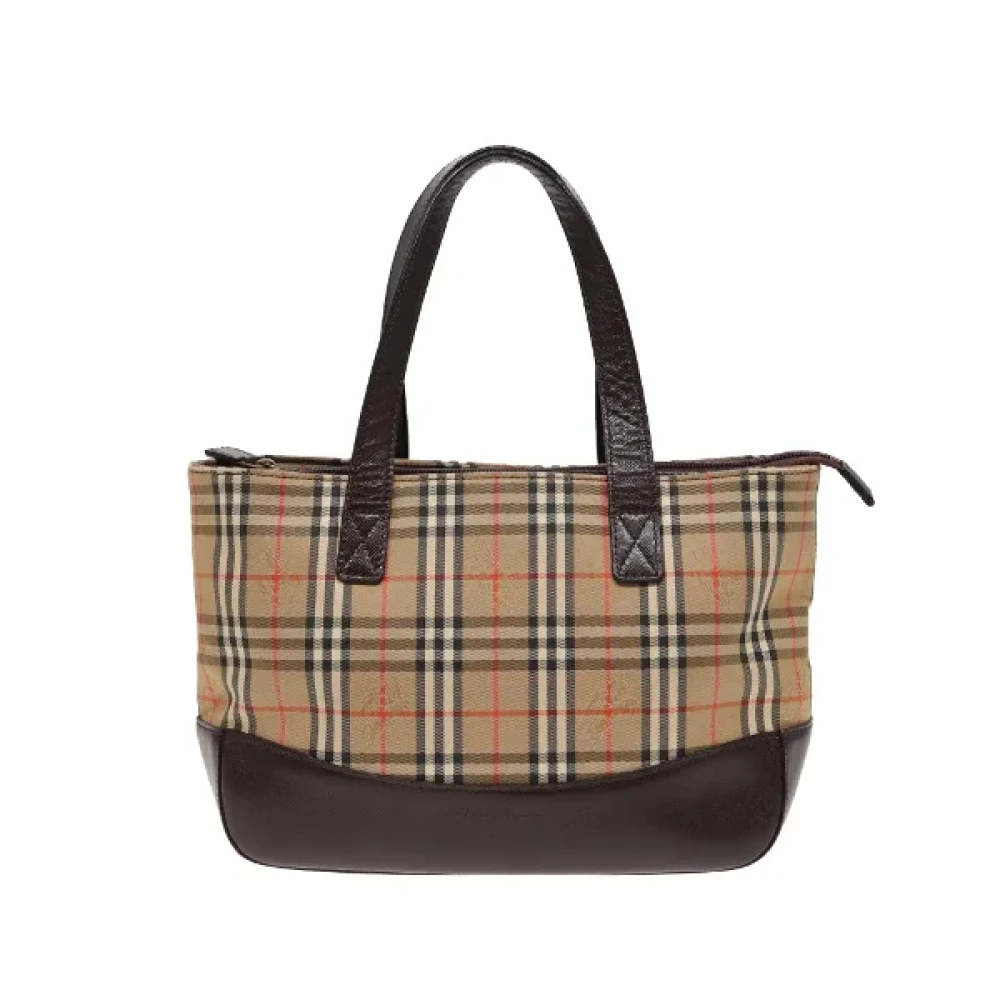 Burberry Vintage Pre-owned Canvas handbags Beige Dames
