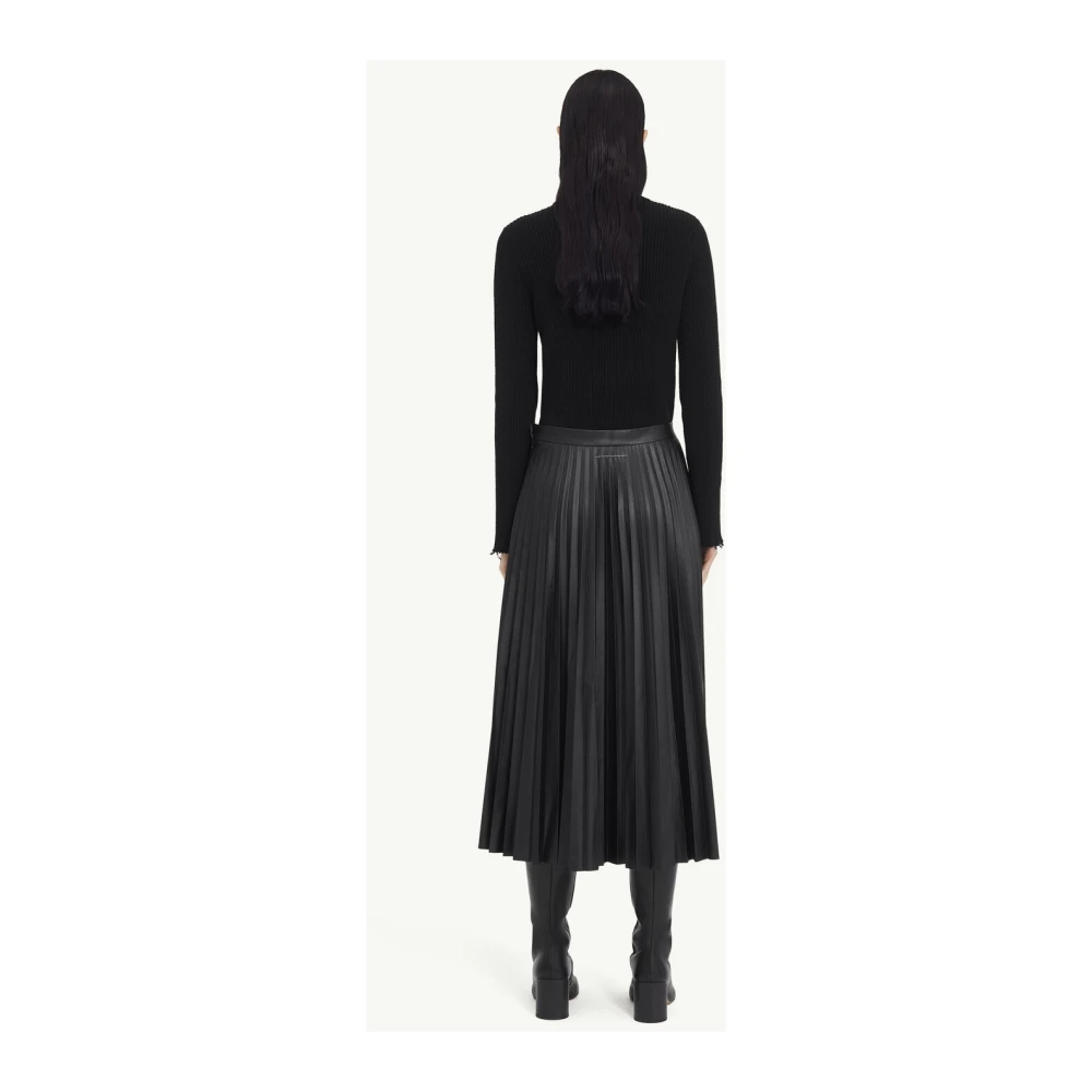 MM6 Maison Margiela Zwarte Midi Rok met Geplooid Ontwerp Black Dames