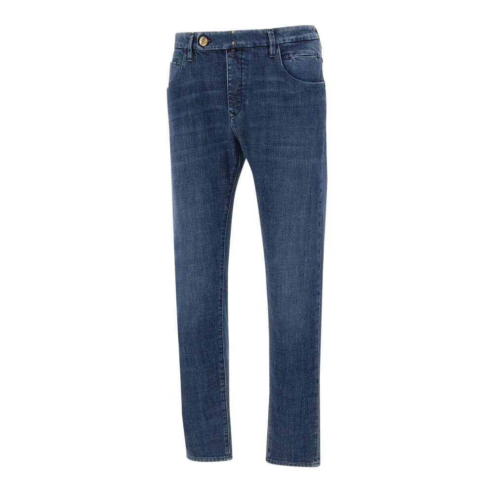 Incotex Donkerblauwe Stretch Denim Jeans Blue Heren