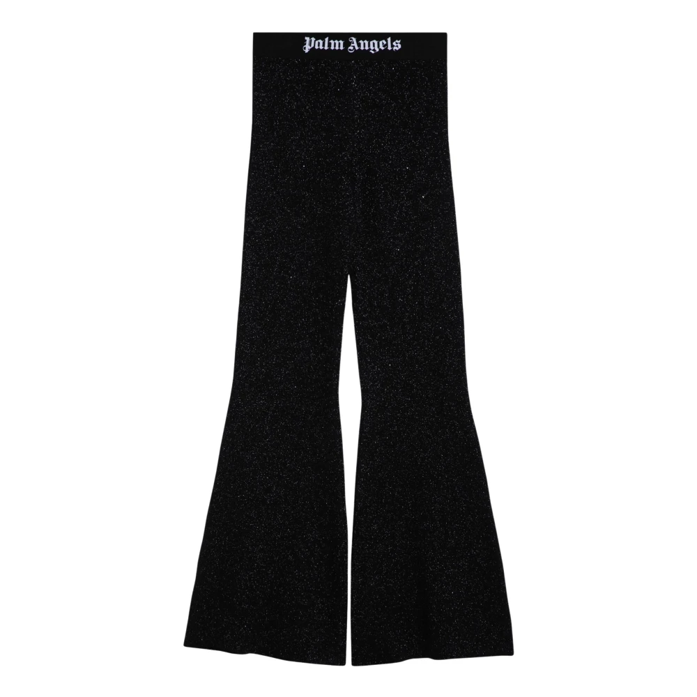 Palm Angels Donna Nero - Pantaloni Neri Con 67%Pa 23%Pl 10%Ea - Trousers - L
