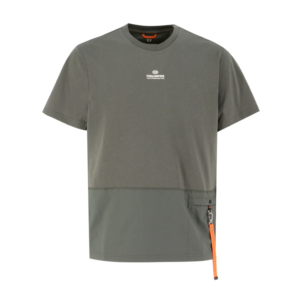 Parajumpers T-shirt met ritszak Green Heren