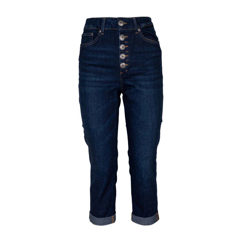 Dondup Blauwe Katoenen Jeans met Juweelknopen Blue Dames