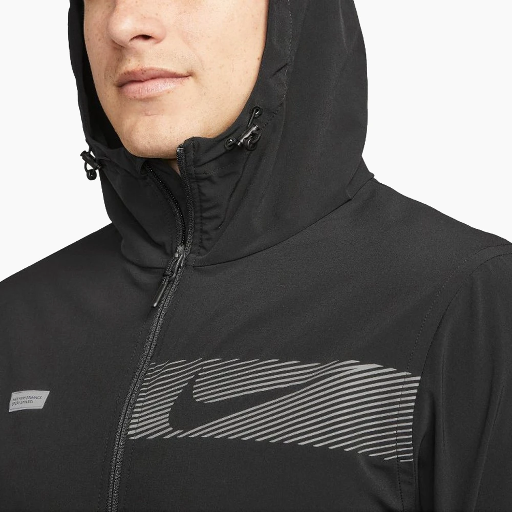 Nike Onbeperkte Hooded Ritsjas Zwart Zilver Black Heren