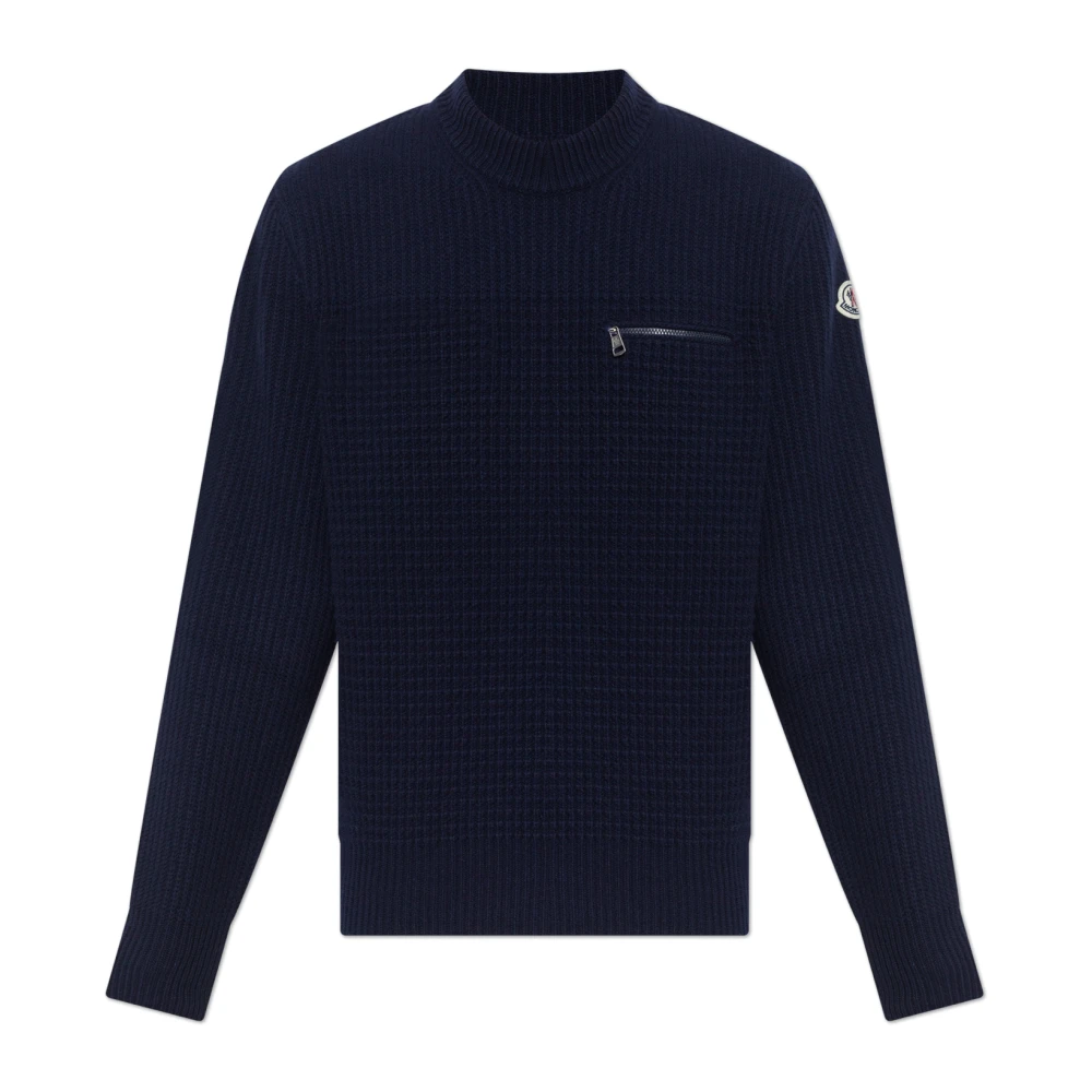 Moncler Trui met logo Blue Heren