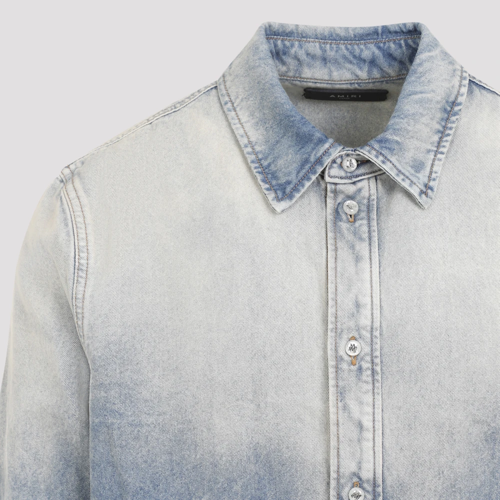 Amiri Blauw Katoenen Overhemd: Stijlvol Verheven Blue Heren