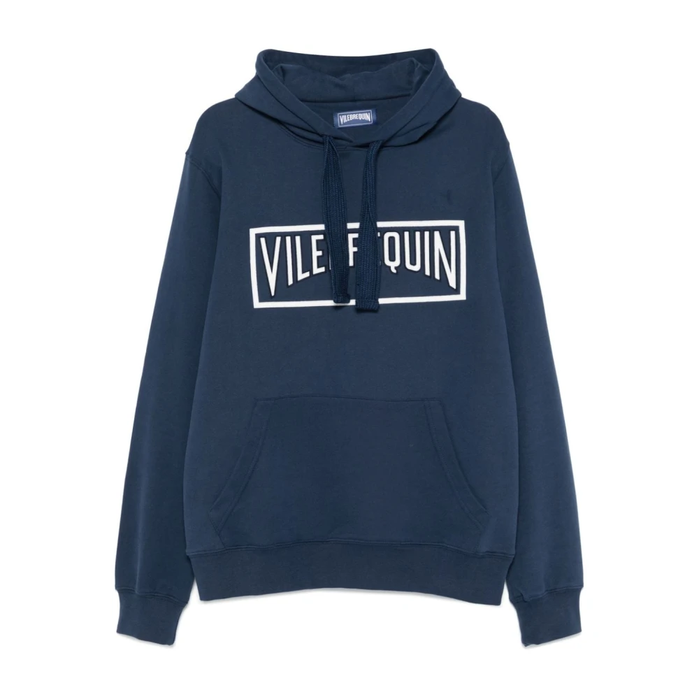 Vilebrequin Blauwe hoodie met logopatch Blue Heren