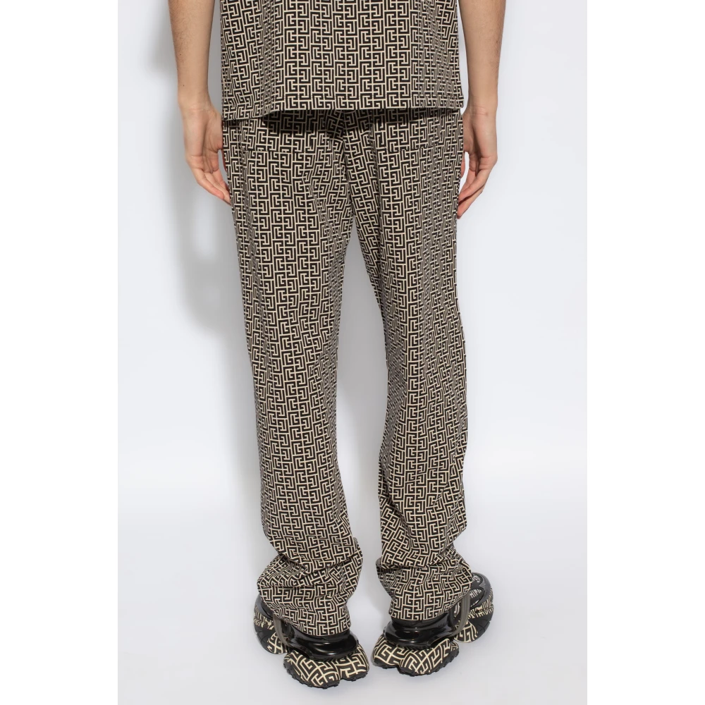Balmain Katoenen Broek Beige Heren