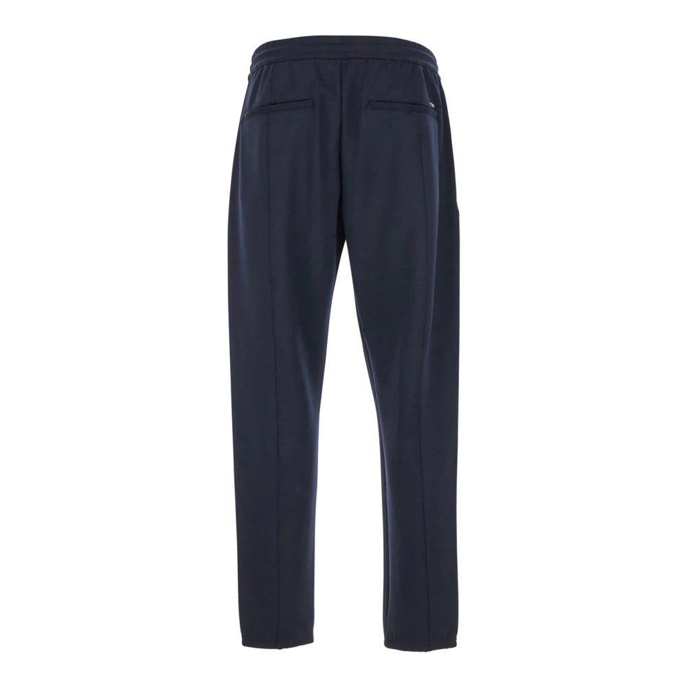 Emporio Armani Blauwe Wollen Broek Regular Fit Blue Heren