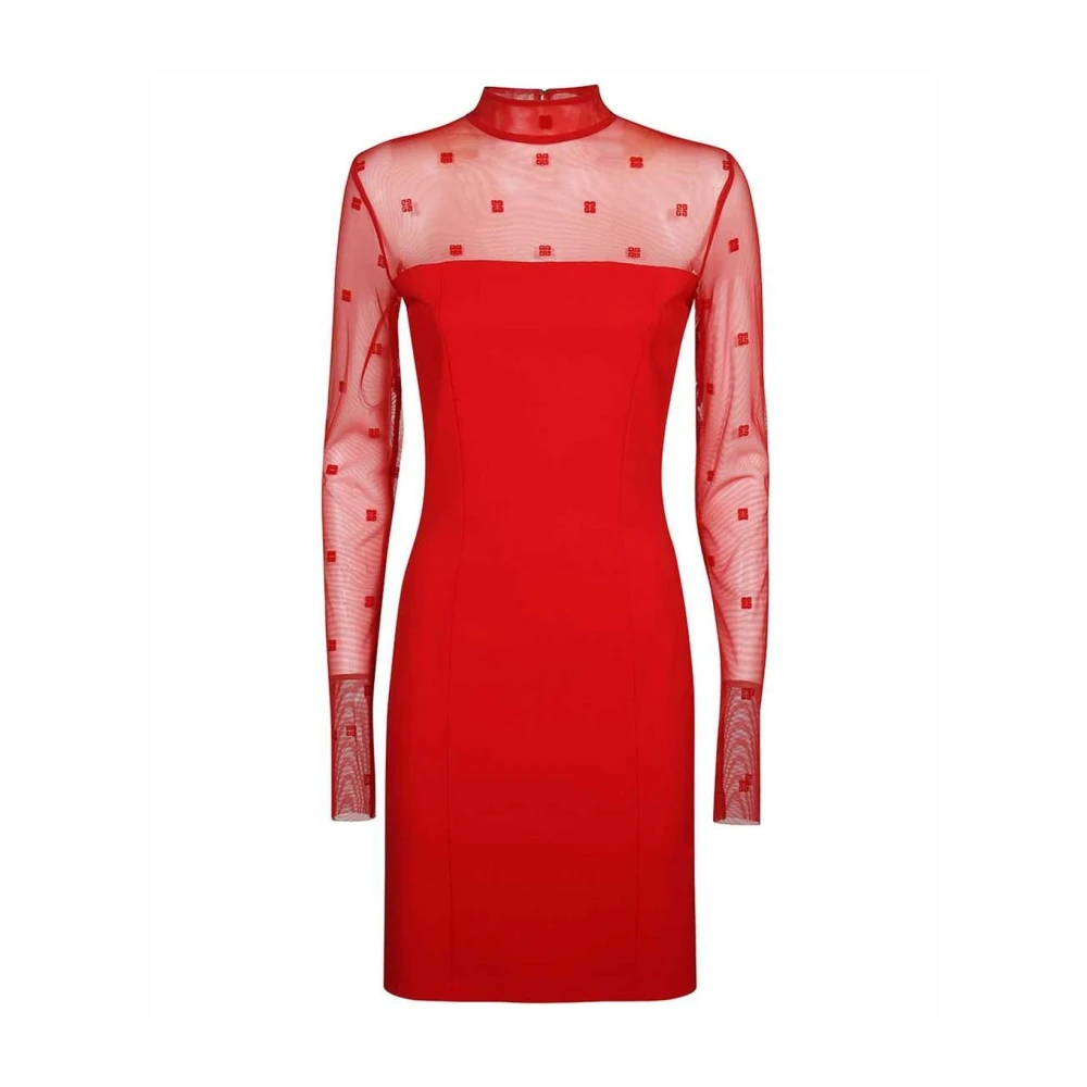 Givenchy Lange Mouw Jurk met Rits aan de Achterkant Red Dames