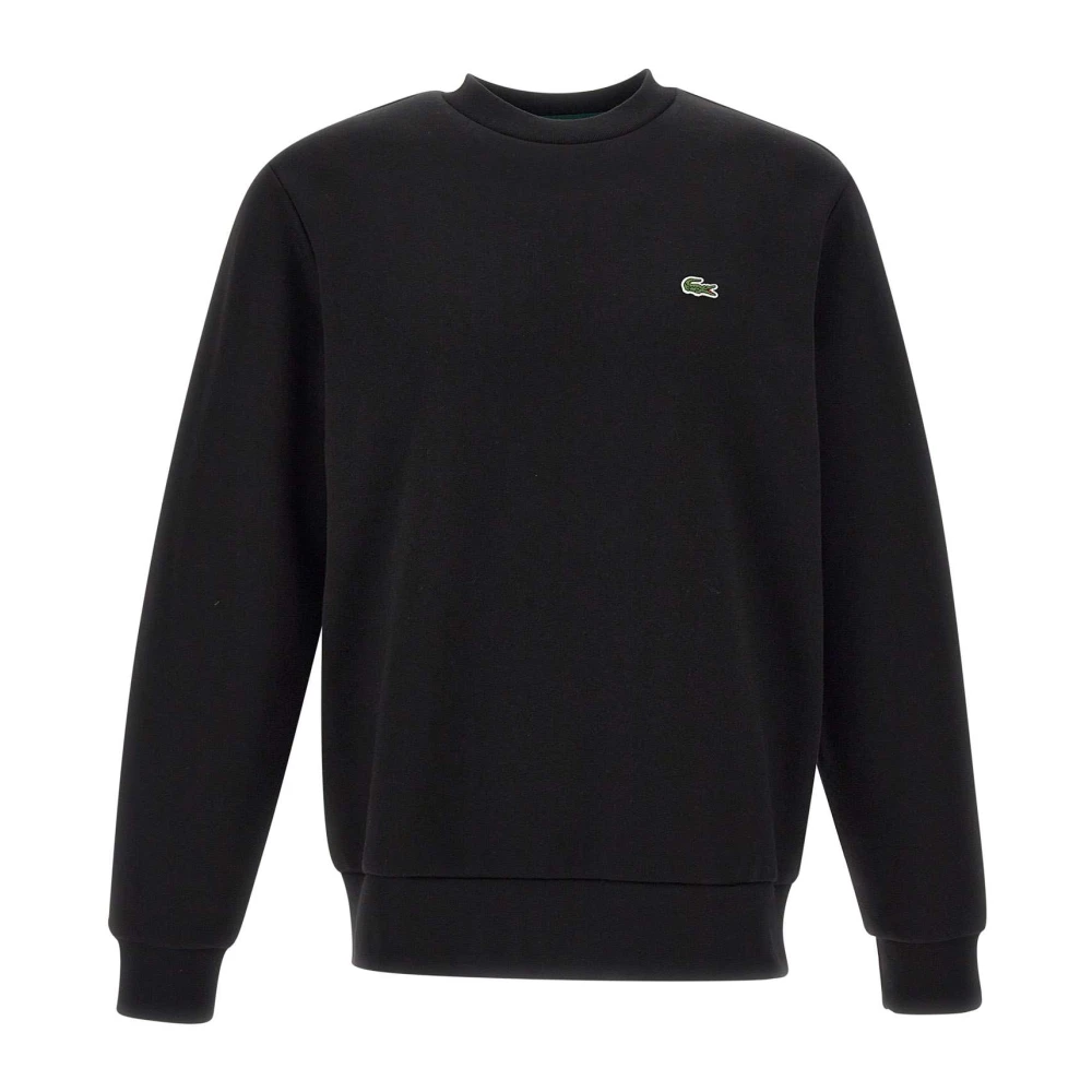 Lacoste Men's Black Brushed Cotton Crew Neck Sweatshirt - Sweatshirts - 2XL - Sweatshirts & Hoodies