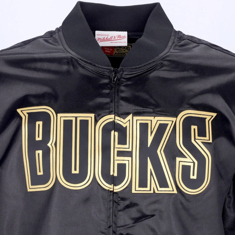 Mitchell & Ness Milwaukee Bucks NBA Satijnen Jas Black Heren