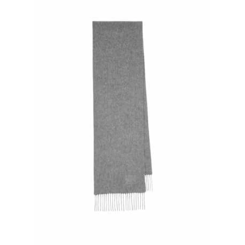 Paul Smith Lichtgrijze Kasjmier Sjaal Franje Gray Unisex