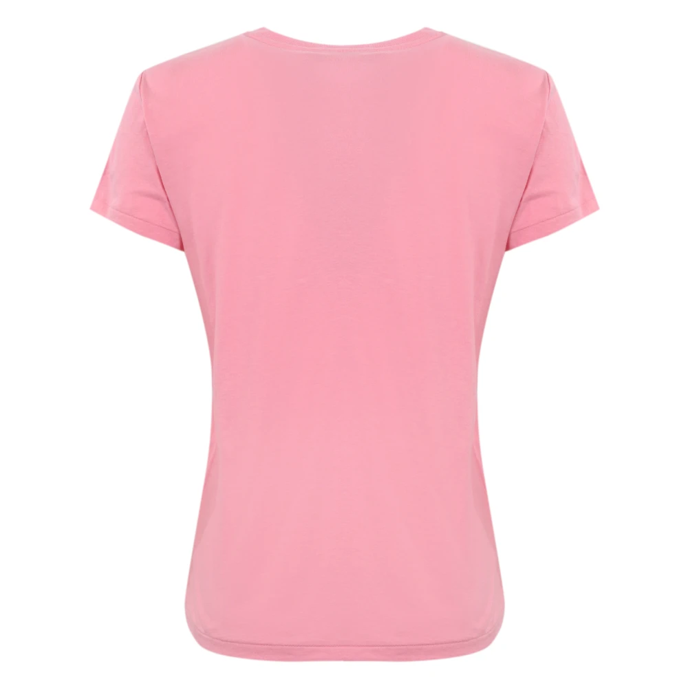 Ralph Lauren Roze Logo Geborduurd Dames T-shirt Pink Dames
