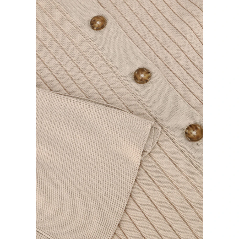 Second Female Elegant Knit Collar Vest Second Dames Beige Dames