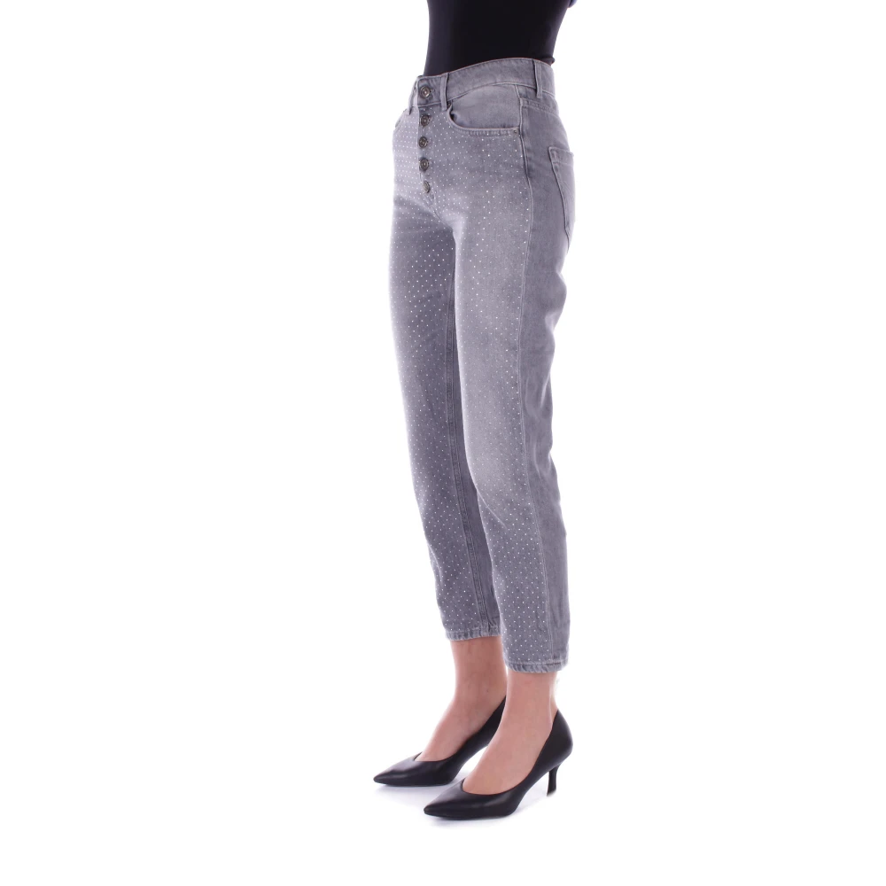 Dondup Zwarte broek met logo Black Dames