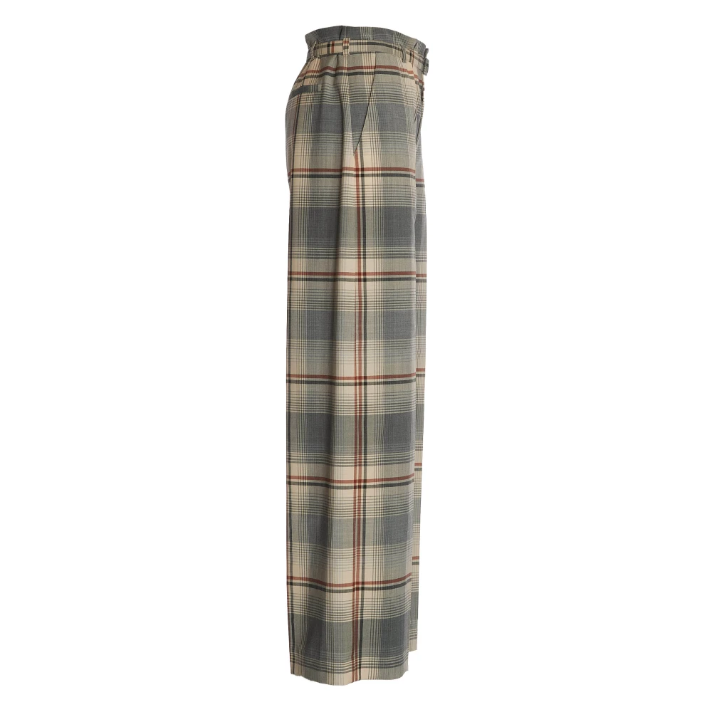 Marni Grijze geruite wollen broek Multicolor Dames