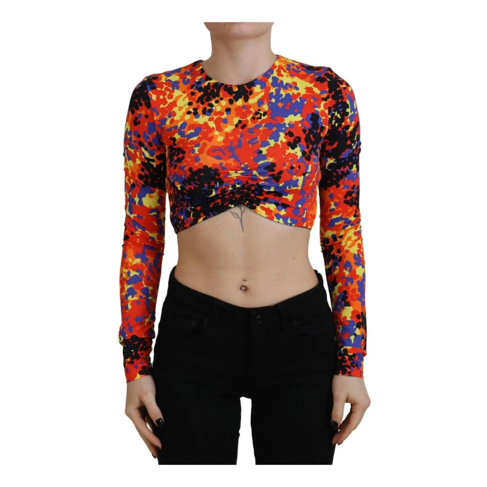 Dsquared2 Multicolor Long Sleeve Cropped Cami Top Multicolor Dames