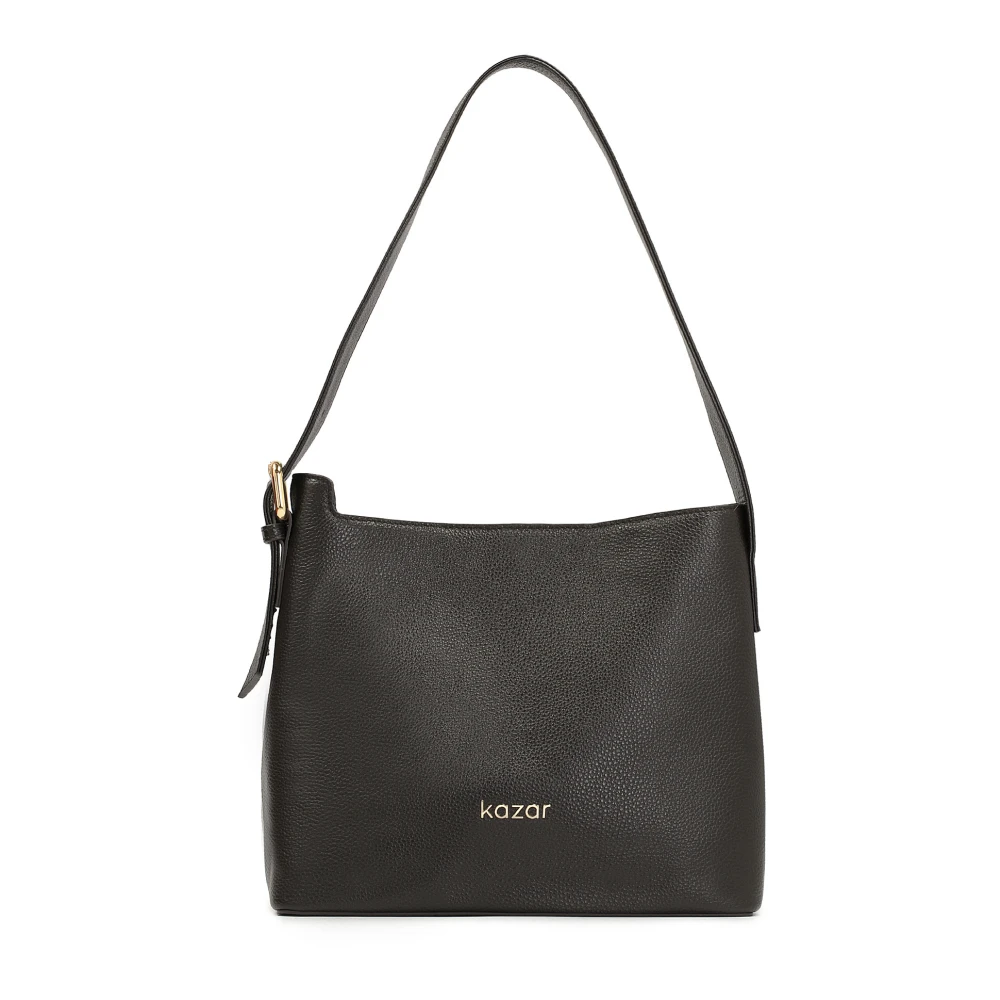 Kazar Zwarte Leren Minimalistische Stijl Arm Tas Black Dames