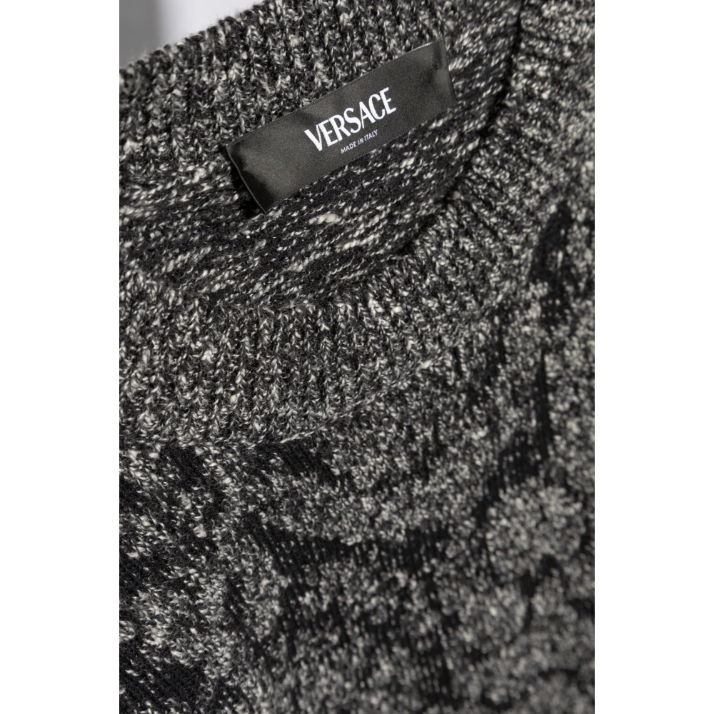 Versace Trui met 'Barocco' motief Gray Heren