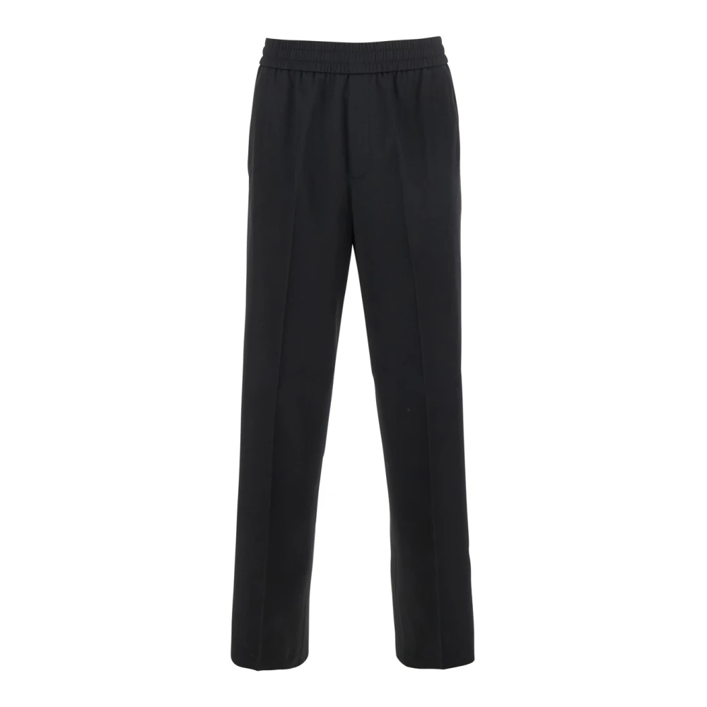 Golden Goose Zwarte wollen 'Lennon' broek met logo Black Heren