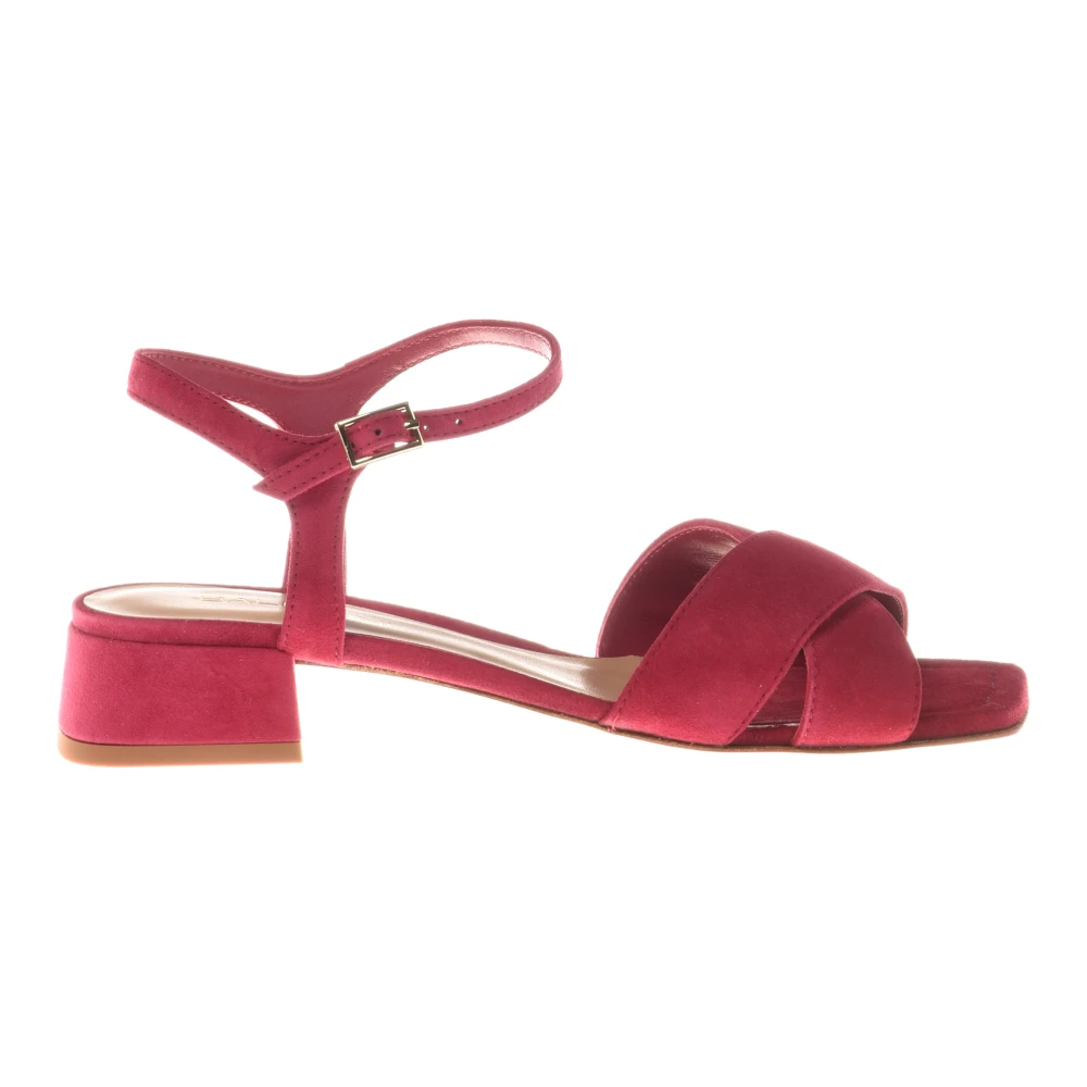Baldinini Red Sandal In Suede Fuchsia - Female - High Heel Sandals - 7 Uk - Shoes