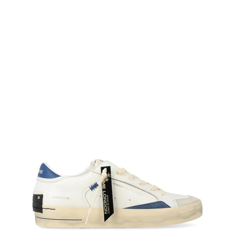 Crime London Men's White Sneakers, 7 Uk, Sk8 Deluxe