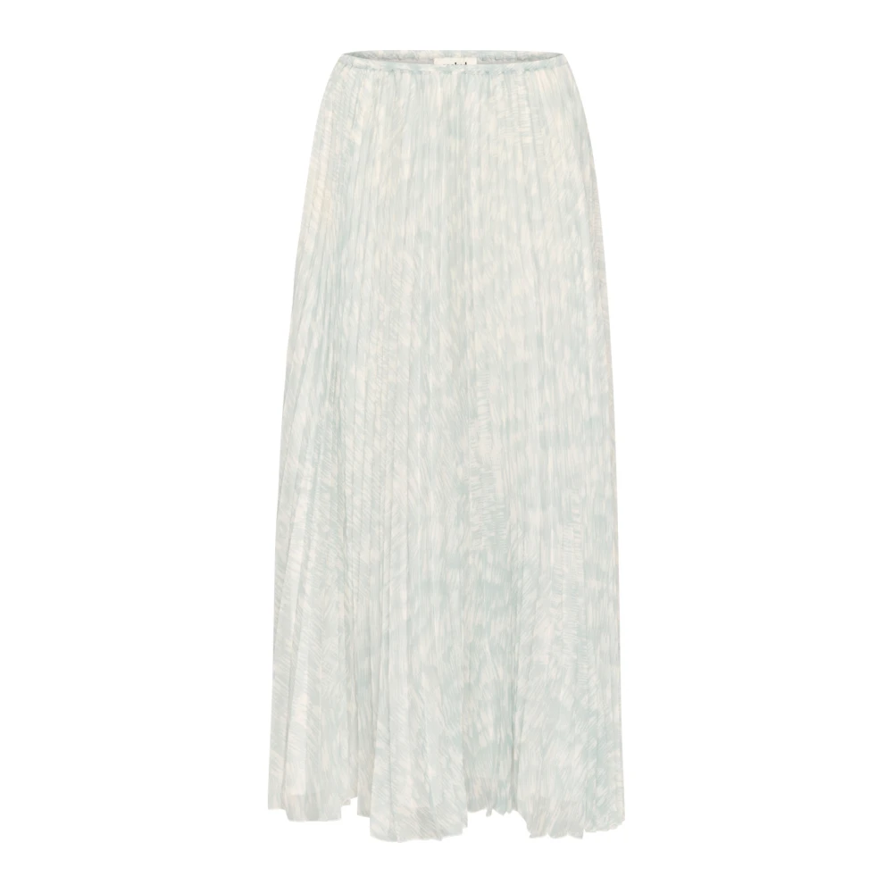 Soaked in Luxury Geplooide Rok Zilverblauwe Streekprint Blue Dames