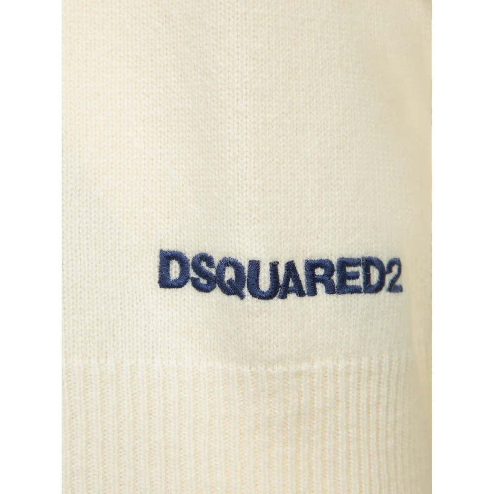 Dsquared2 Witte Gebreide Trui Aw24 White Heren