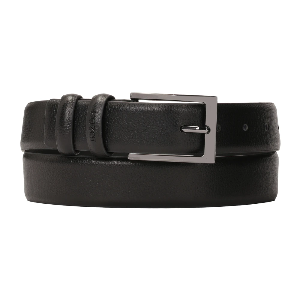 Kazar Smalle gladleren riem in zwarte kleur Black Dames